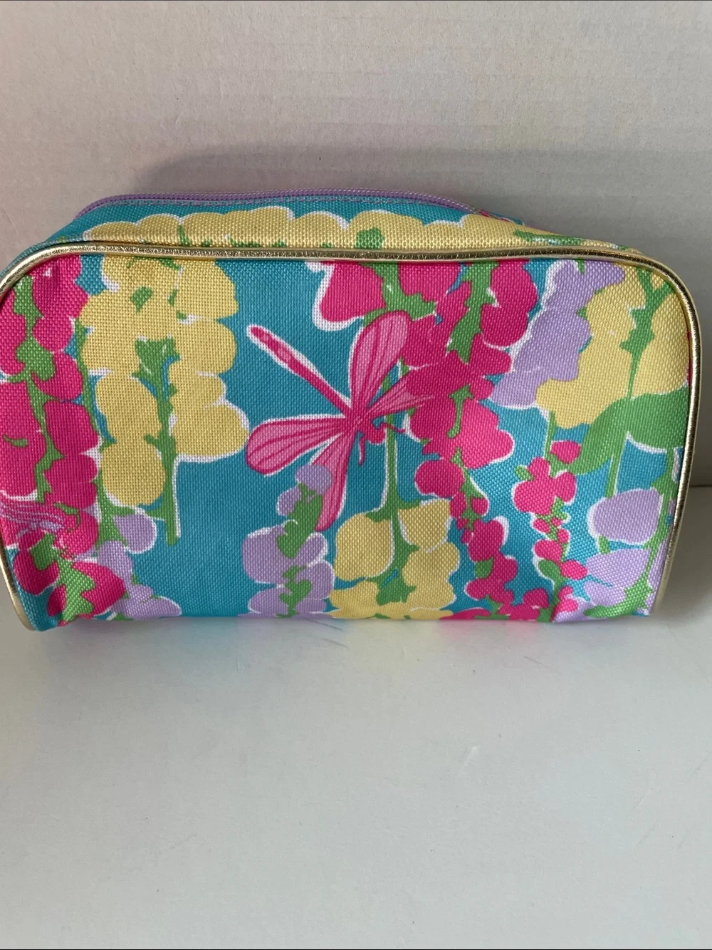 Lilly Pulitizer /Estee Lauder Blue Floral Cosmetic Pouch